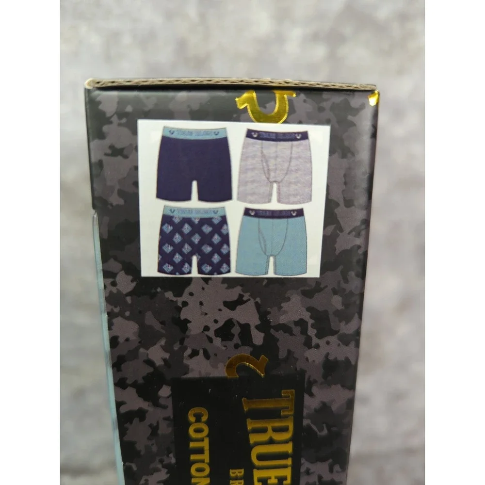 True Religion Men's Medium (32-34) Cotton Stretch Boxer Briefs 4-Pack Multicolor